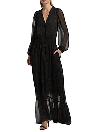 Teresa V-Neck Long-Sleeve Maxi Dress