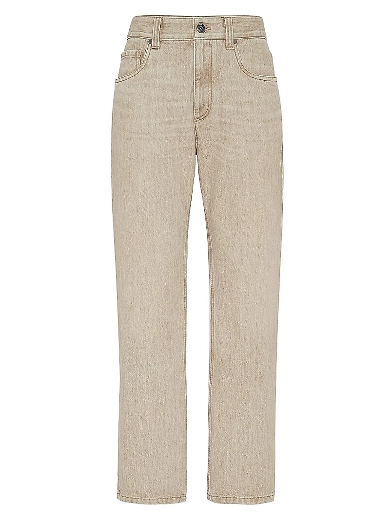 Authentic Denim Trousers with Monili