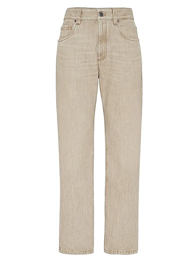 Authentic Denim Trousers with Monili