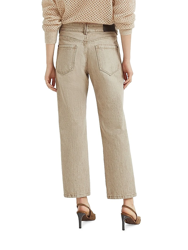 Authentic Denim Trousers with Monili