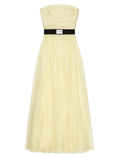 Strapless Evening Dress in Organza