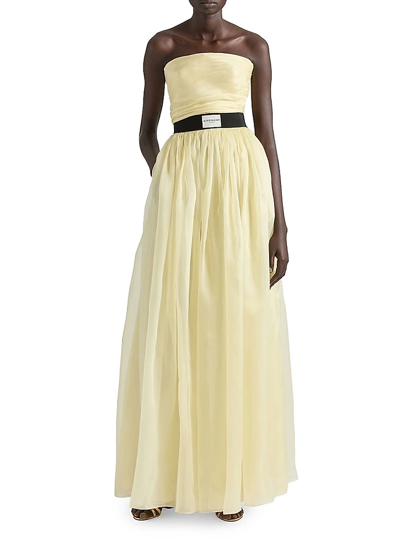 Strapless Evening Dress in Organza