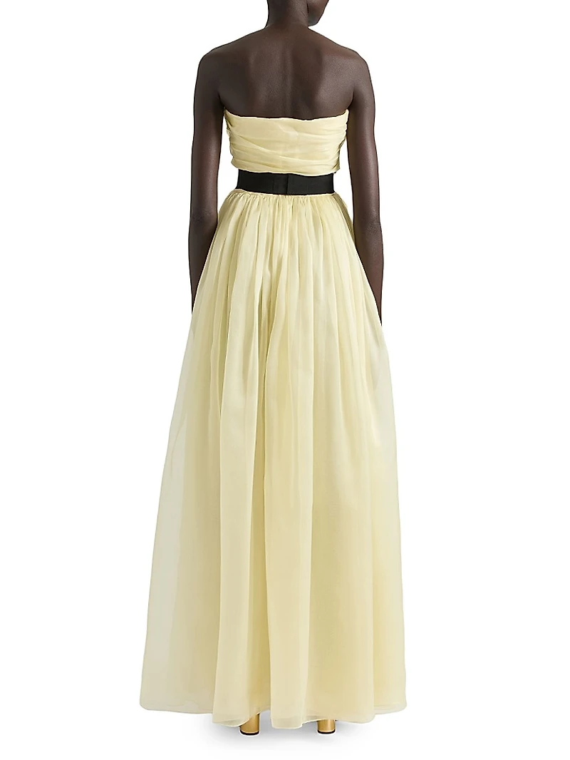 Strapless Evening Dress in Organza