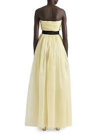 Strapless Evening Dress in Organza