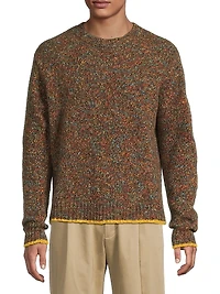 Confetti Wool/Cashmere-Blend Crewneck Sweater