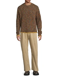 Confetti Wool/Cashmere-Blend Crewneck Sweater