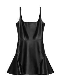 Mini Straps Dress Leather