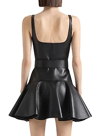 Mini Straps Dress Leather