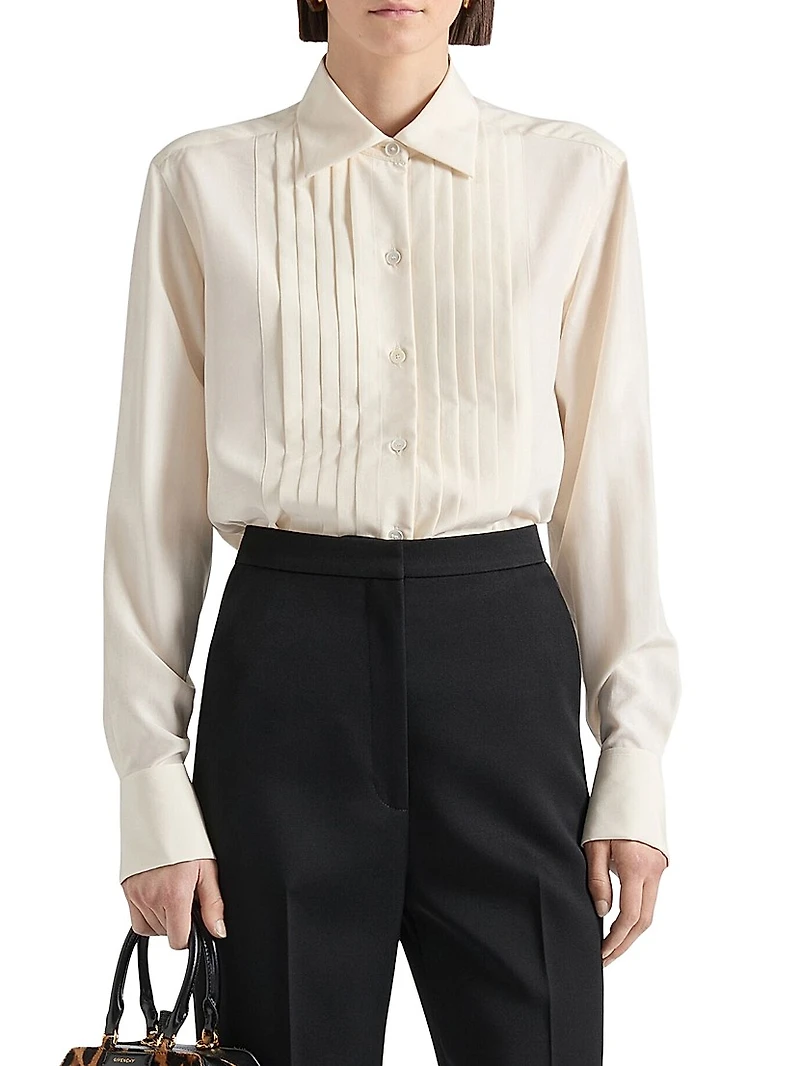 Shirt Silk with Plastron