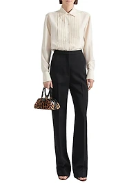 Shirt Silk with Plastron