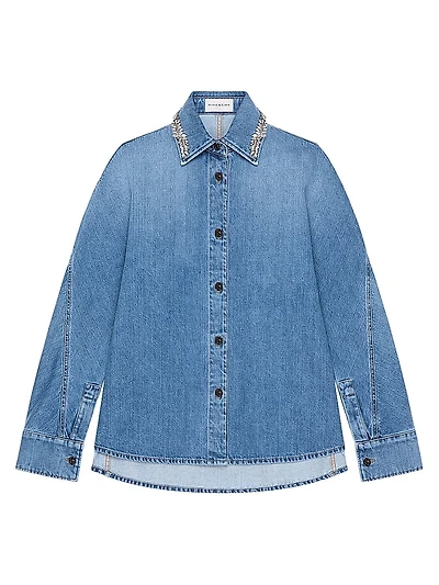 Shirt Washed Denim with Crystals