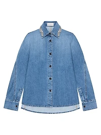 Shirt Washed Denim with Crystals