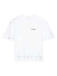 Boxy Fit T-Shirt Cotton with Trompe L'ſil Pattern