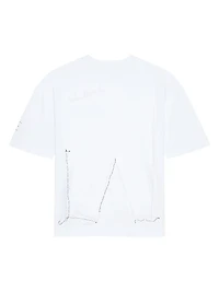 Boxy Fit T-Shirt Cotton with Trompe L'ſil Pattern