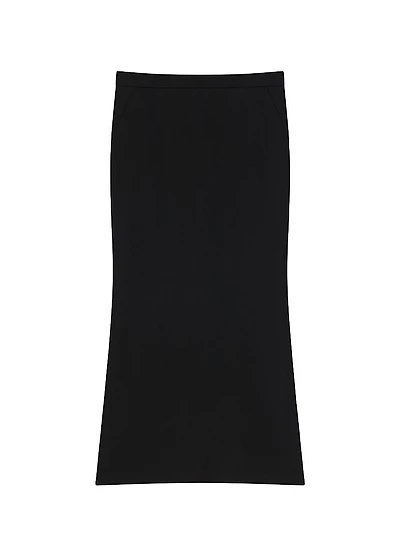 Mid length Skirt with Pleated Back