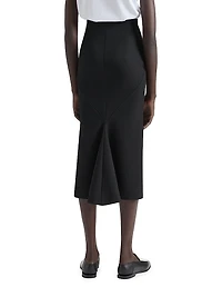 Mid length Skirt with Pleated Back