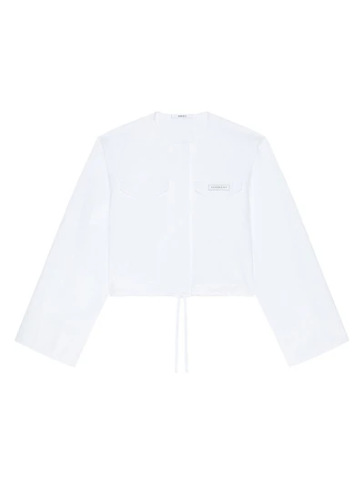 Cropped Shirt Poplin with Patch