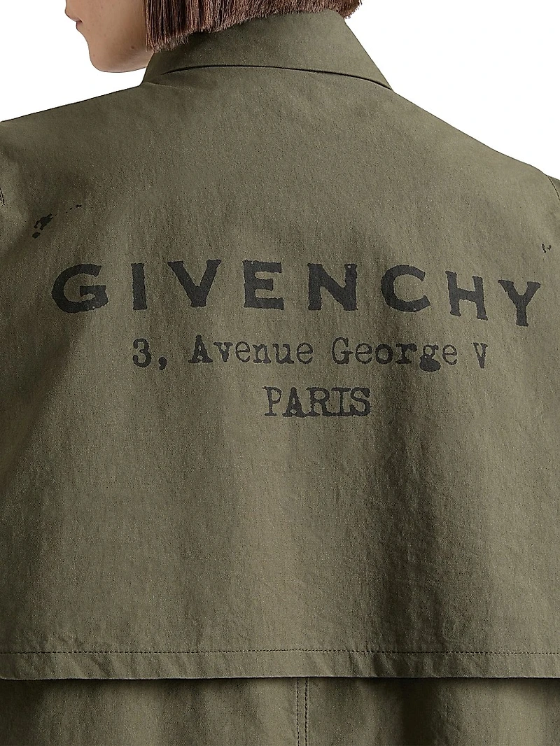 Parka Cotton with Stamp Print