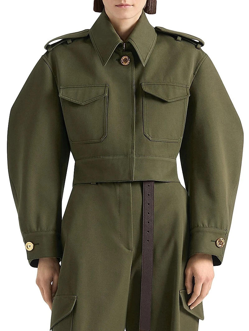 Cropped Jacket Cotton and Wool