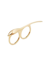 Maple Seed Double Fingers Ring Metal
