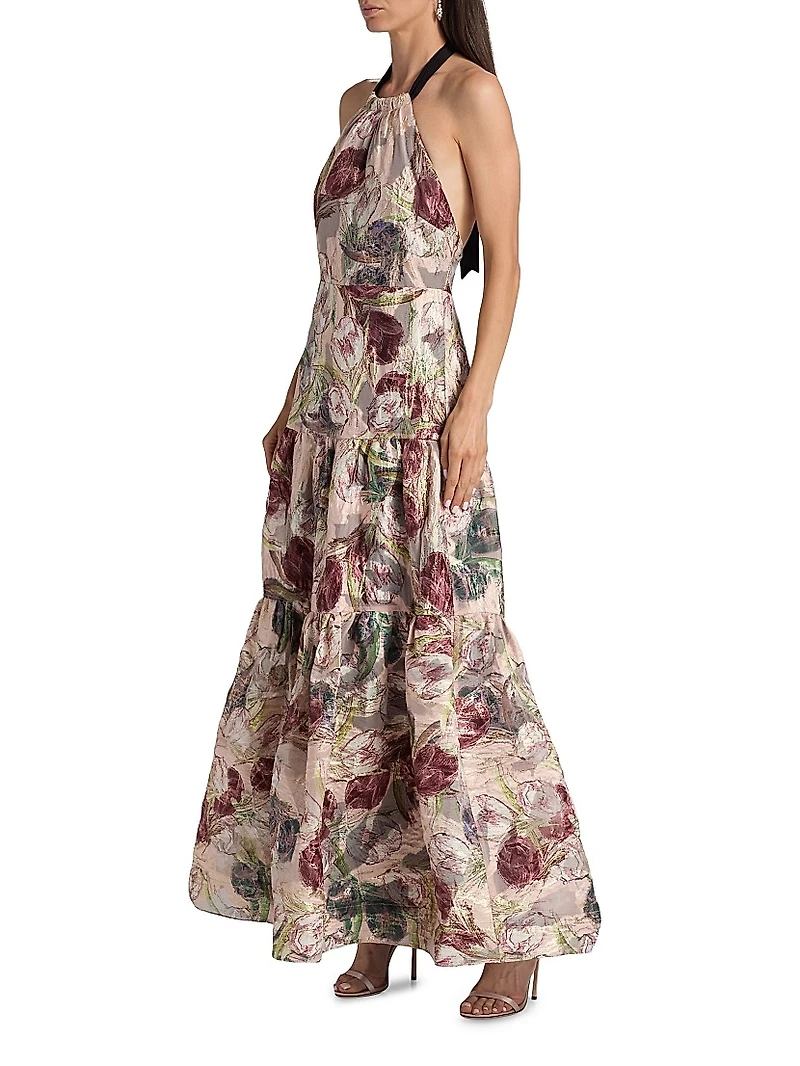 Gizelle Brocade Halterneck Gown