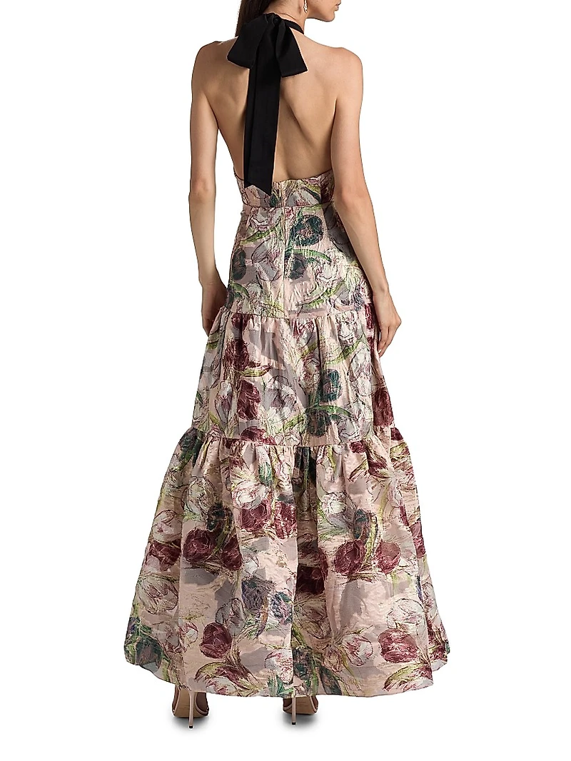 Gizelle Brocade Halterneck Gown