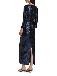 Jenna Sequined Plunging V-Neck Gown