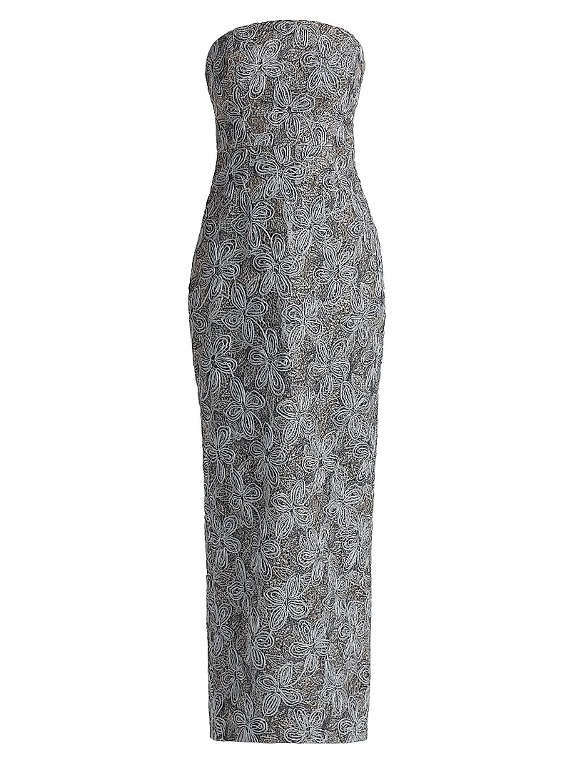 Meredith Floral-Embroidered Maxi Dress