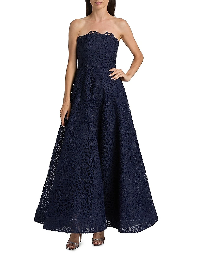 Sonja Curled Lace Gown