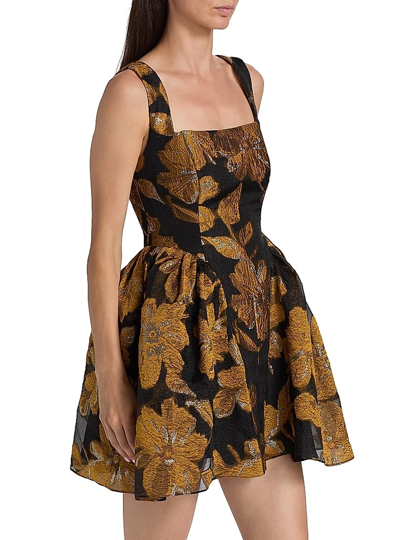 Erin Floral Brocade Minidress