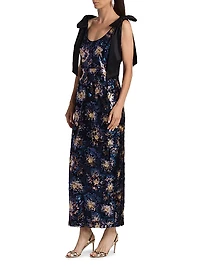 Kyle Bow-Detail Sequined Column Maxi Dress