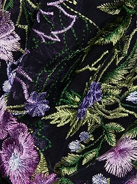 Nene Floral-Embroidered Mesh Off-The-Shoulder Maxi Dress
