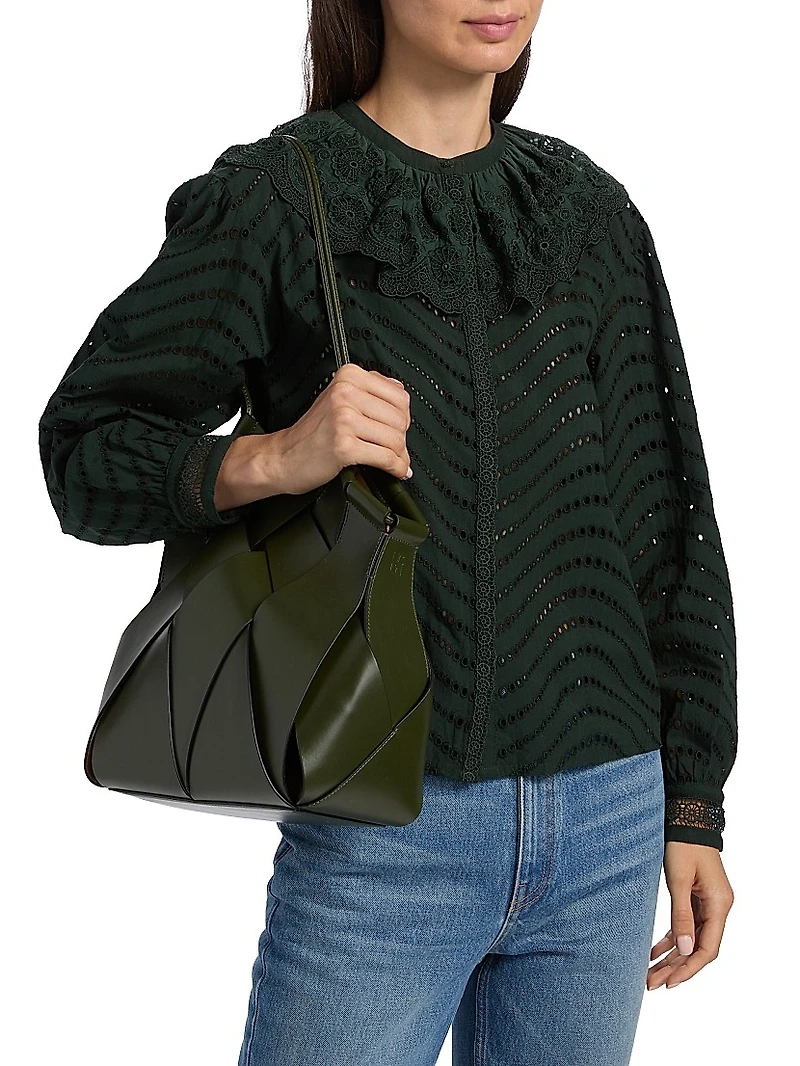 Fia Broderie Anglaise Ruffled-Collar Blouse