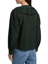 Fia Broderie Anglaise Ruffled-Collar Blouse