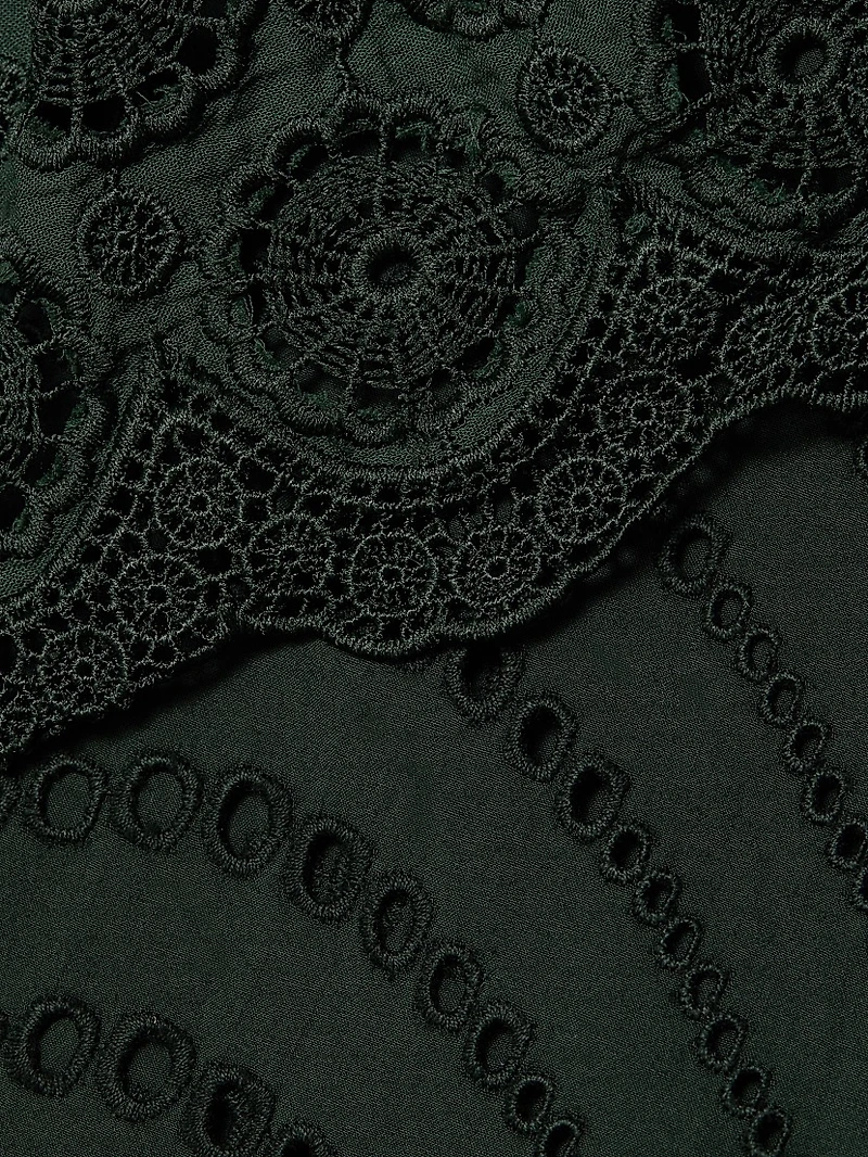 Fia Broderie Anglaise Ruffled-Collar Blouse