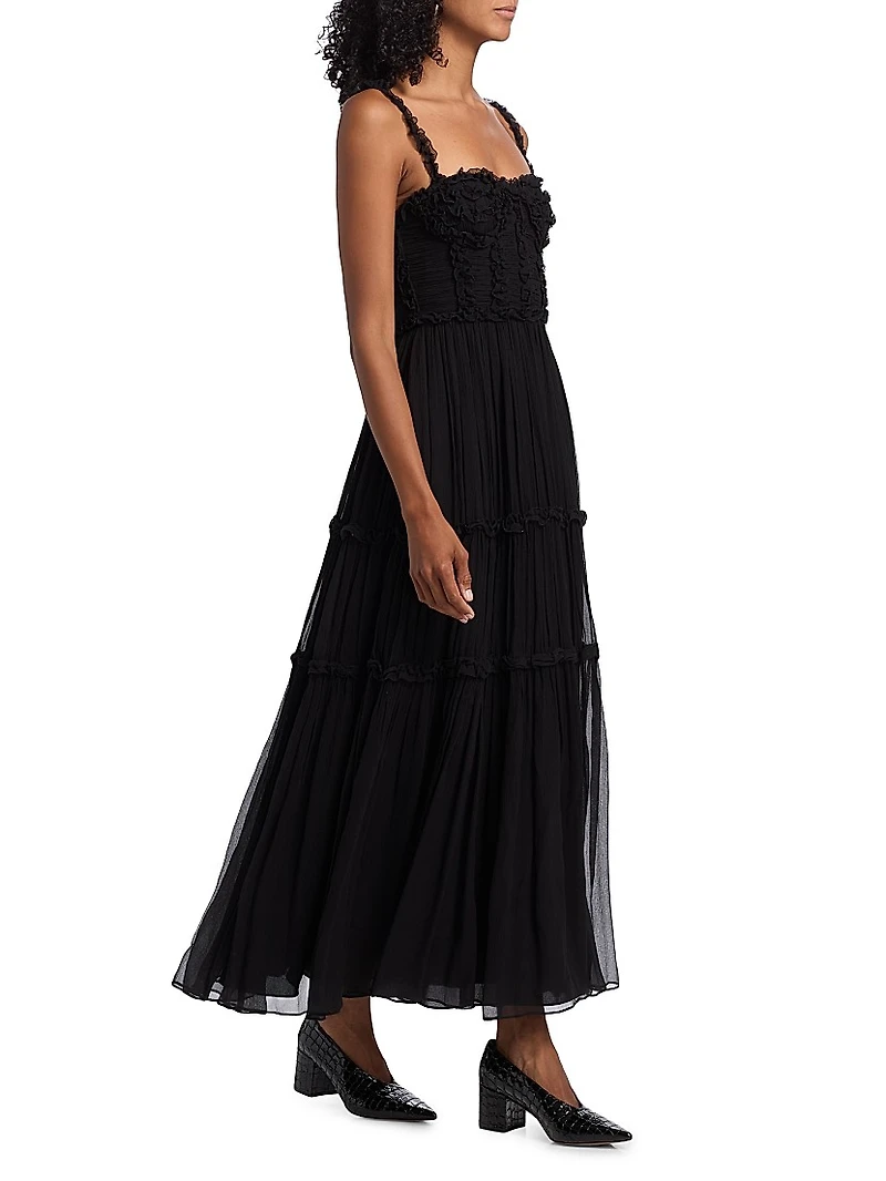 Talitha Silk Smocked Cami Maxi Dress