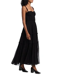 Talitha Silk Smocked Cami Maxi Dress