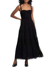 Talitha Silk Smocked Cami Maxi Dress