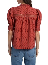 Virginia Broderie Anglaise Short-Sleeve Blouse