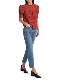 Virginia Broderie Anglaise Short-Sleeve Blouse