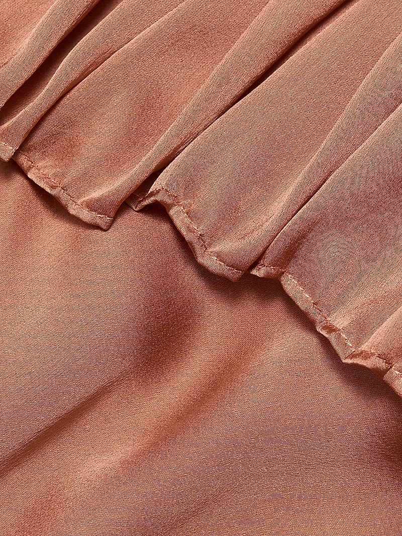 Liese Silk Ruffled V-Neck Blouse