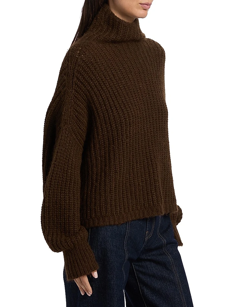 Veron Alpaca-Blend Rib-Knit Turtleneck Sweater