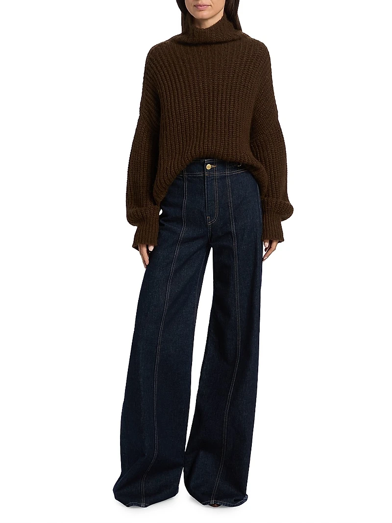Veron Alpaca-Blend Rib-Knit Turtleneck Sweater