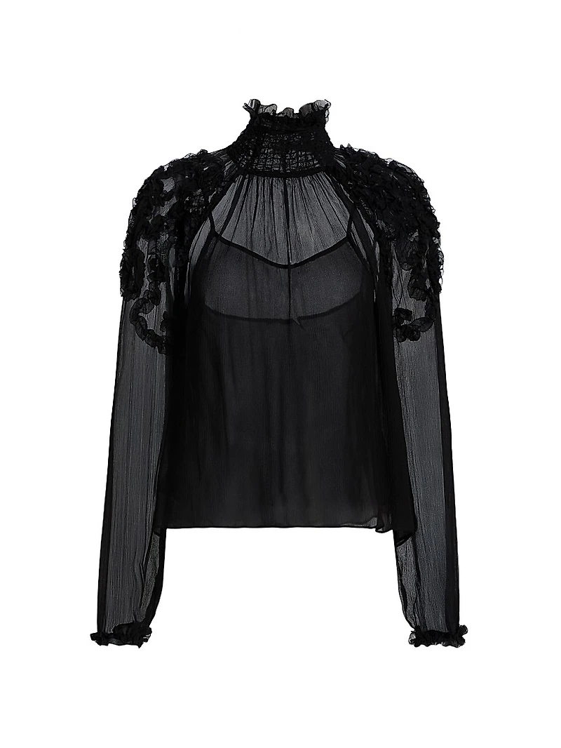 Magdalena Silk Ruffled Blouse
