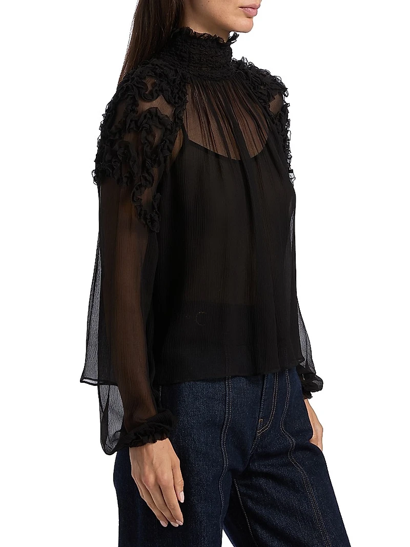 Magdalena Silk Ruffled Blouse