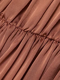 Gaelle Silk Tiered High-Waisted Maxi Skirt