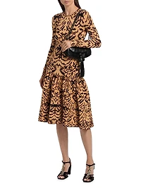 Camryn Abstract Jacquard-Knit Knee-Length Dress