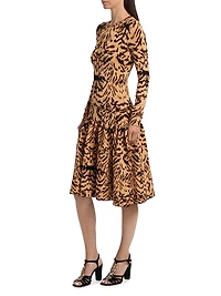 Camryn Abstract Jacquard-Knit Knee-Length Dress