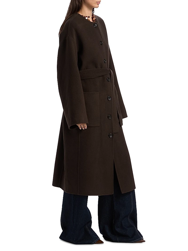 Fernanda Wool-Blend Oversized Belted Coat