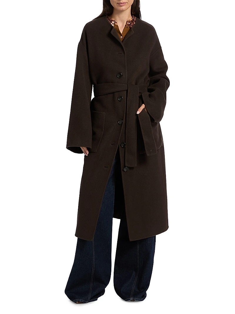 Fernanda Wool-Blend Oversized Belted Coat